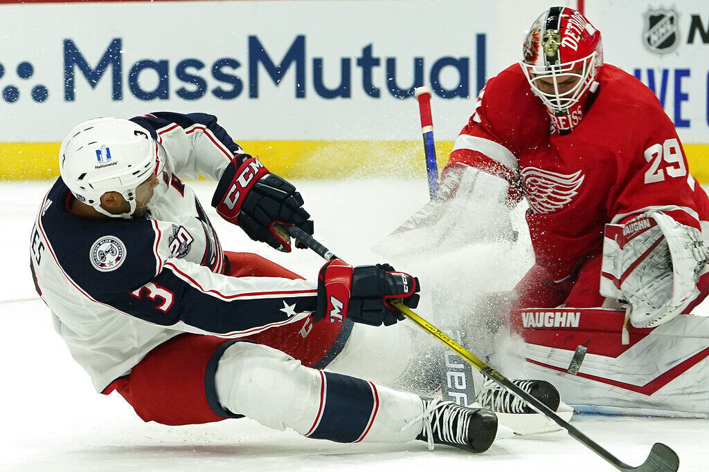 APTOPIX Blue Jackets Red Wings Hockey